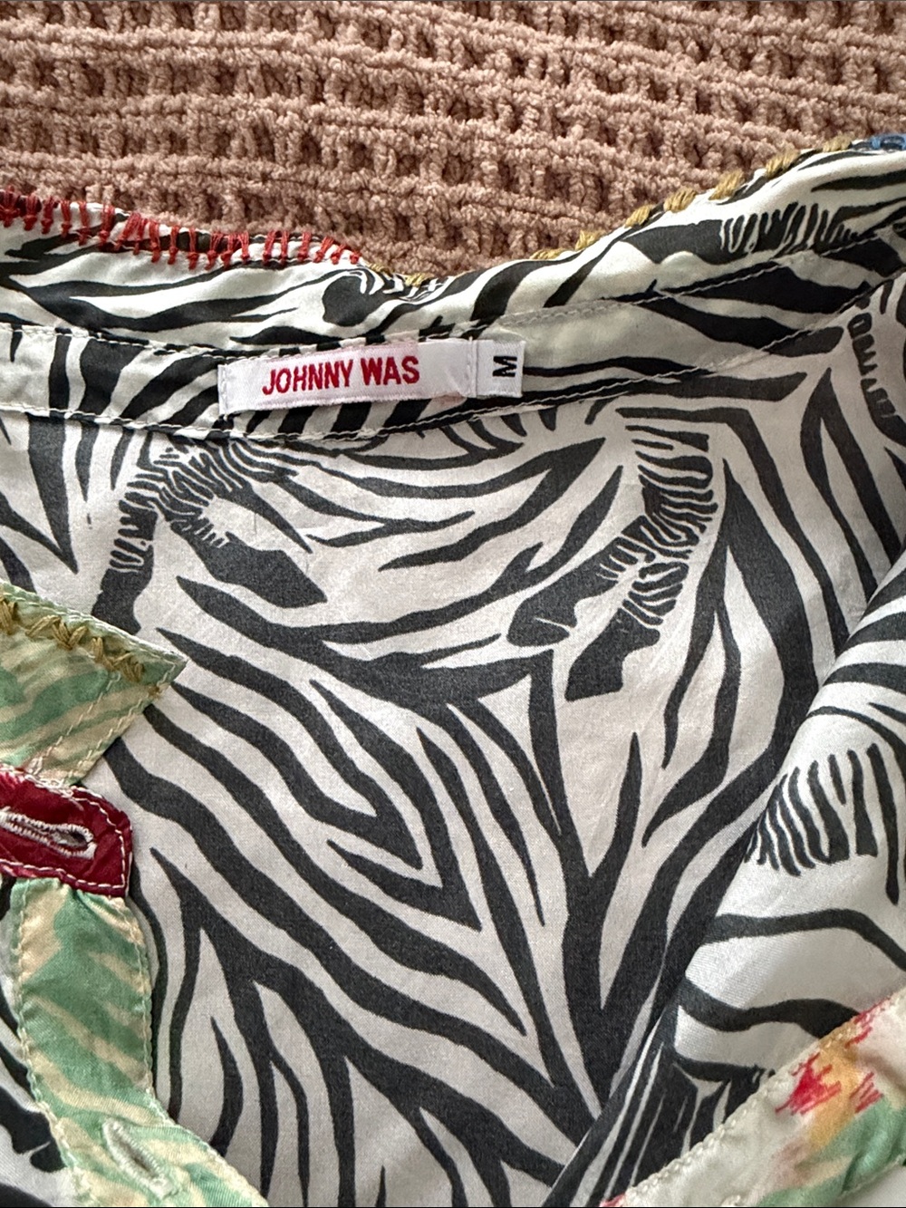Johnny Was Zebra Print Button-Down Top - Picture 8 of 8